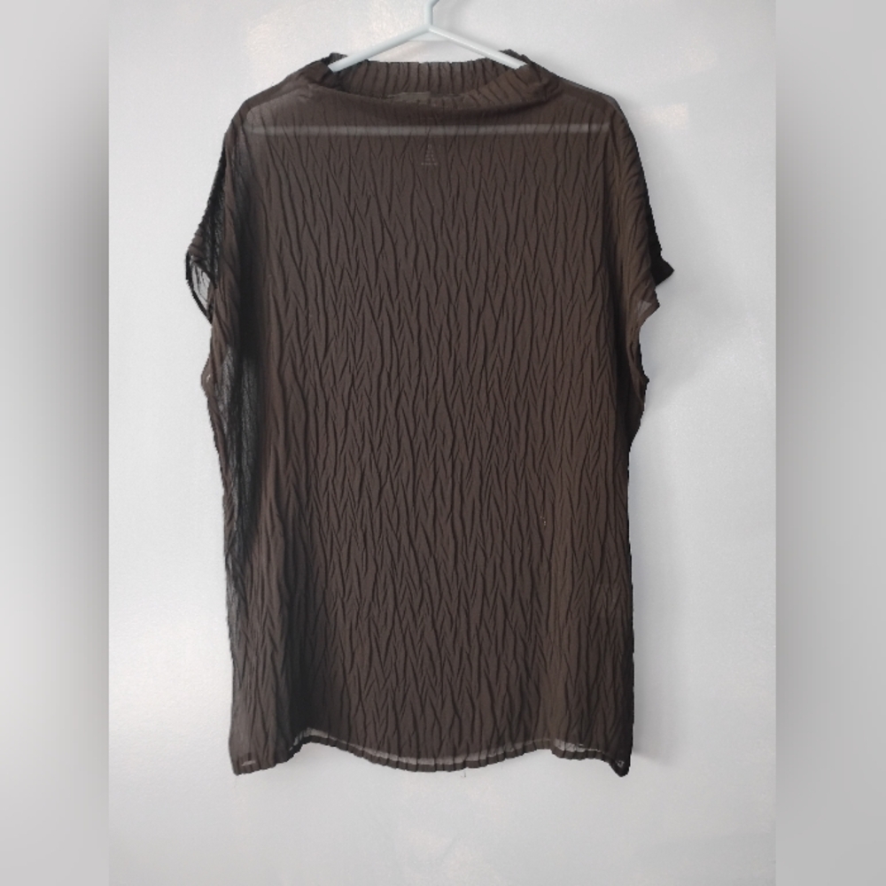 Ronen Chen Limited Black Sheer Crinkle Top S M